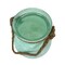 Frosted Glass Decorative Candle Lantern W Rope Hanger, 7 in Deep Round